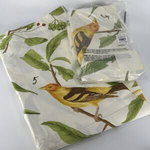 Set 2 Pottery Barn Spring Sparrow Birds Standard Pillow Shams 26x20 Cotton